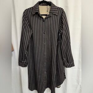 She Chocolate Gray and White Striped Shirt